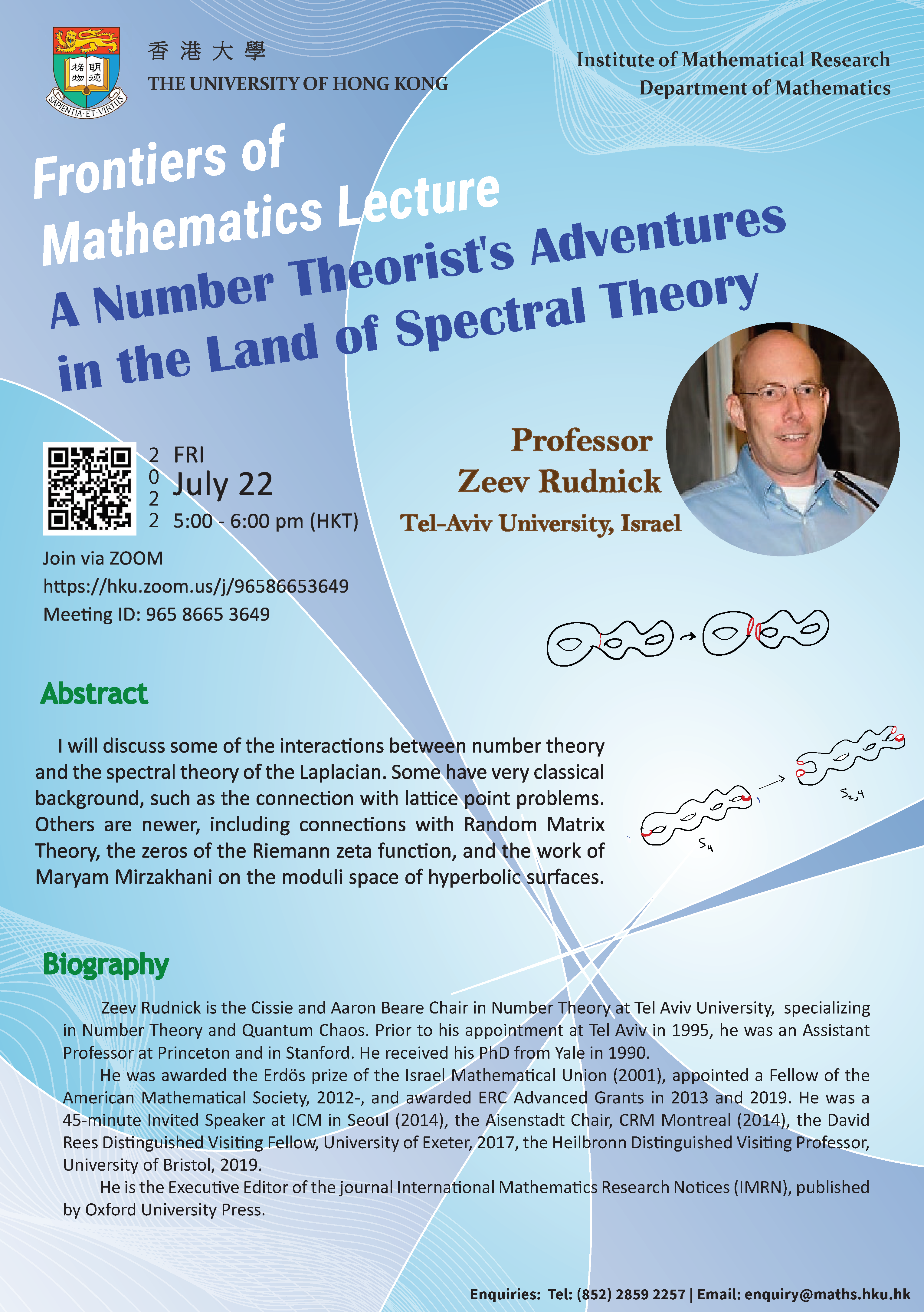 Poster of Frontiers of Mathematics Lectures